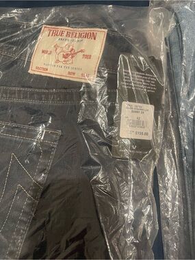 True Religion Black Denim Jeans with Signature Patch